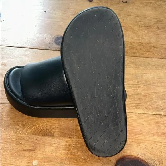 Balenciaga Rise Black Platform Slide Slides Size 40 (10) - Picture 7 of 12